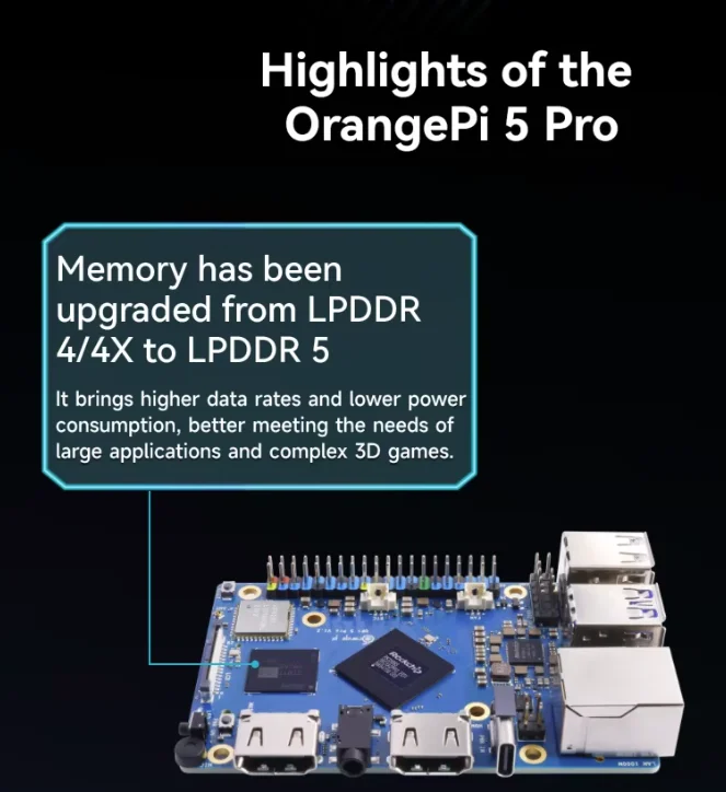 Orange Pi 5 Pro SBC RK3588S Quad-Core Development Board 4GB 8GB 16GB LPDDR5 RAM WiFi 5 Bluetooth 5 M.2 SSD Compatible