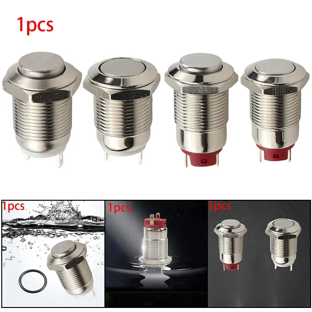 12mm Round Button Without Fixation Instant Aluminum ON OFF ON Ring Illuminated Car Pushbutton Switch 36V