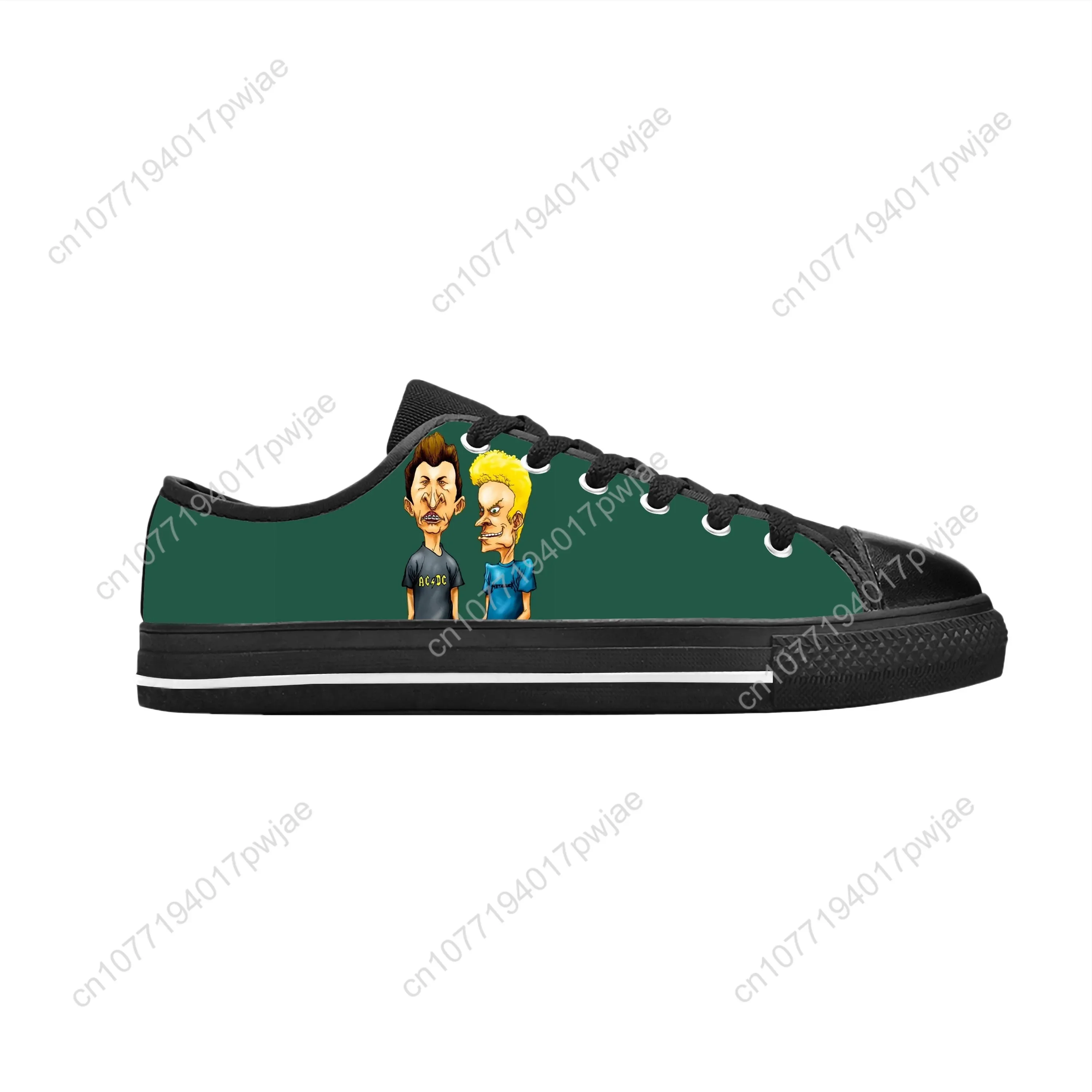 Butthead Butt Head Rock N Roll dibujos animados Beavis Cool Casual zapatos de tela bajos cómodos transpirables estampado 3D hombres mujeres zapatillas