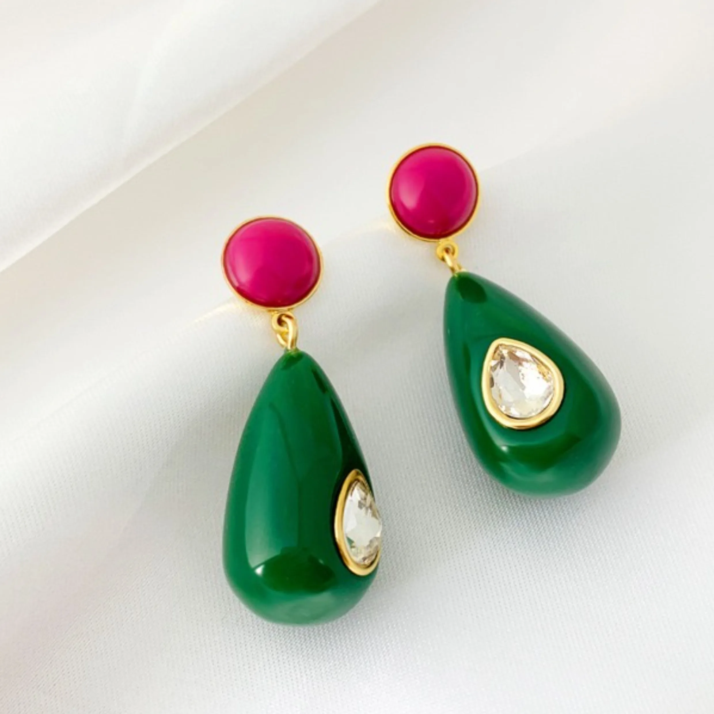 Blogger dopamine color water drop stud earrings summer earrings for girls