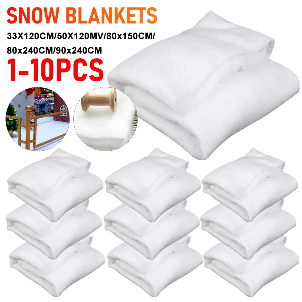 

1/5PCS Winter Artificial Snow Blankets Christmas Decoration Fake Snow Cotton Carpets Rolls White Snow For Xmas Tree Ornaments