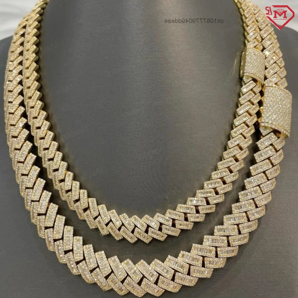 

Hiphop 20mm Big Size Miami Cuban Link Chain 925 Silver Iced Out Vvs Moissanite Cuban Link Chain