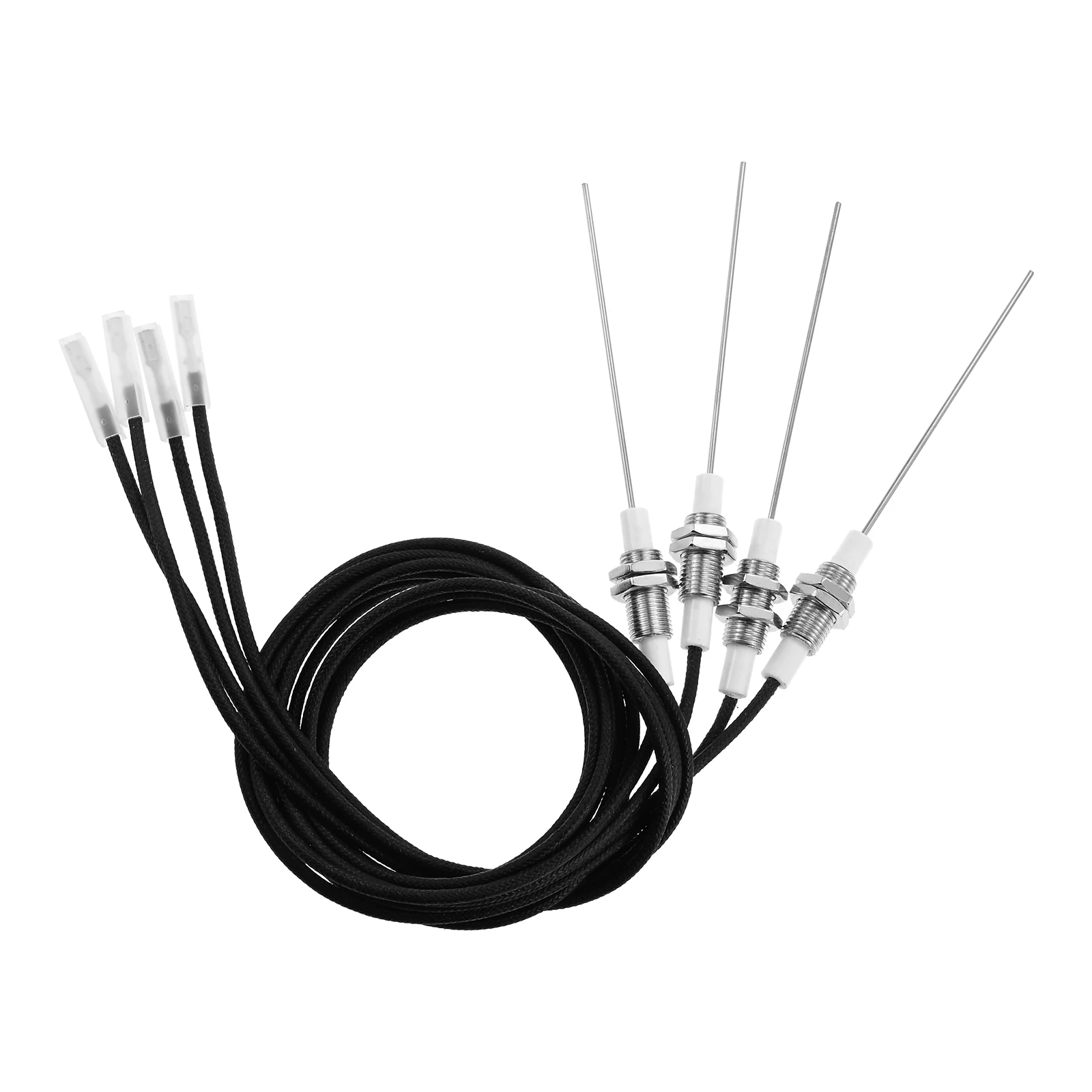 4Pcs Spark Igniter Flame Sensor with M10 Threaded Ceramic Electrode Ignition Plug Wire 36