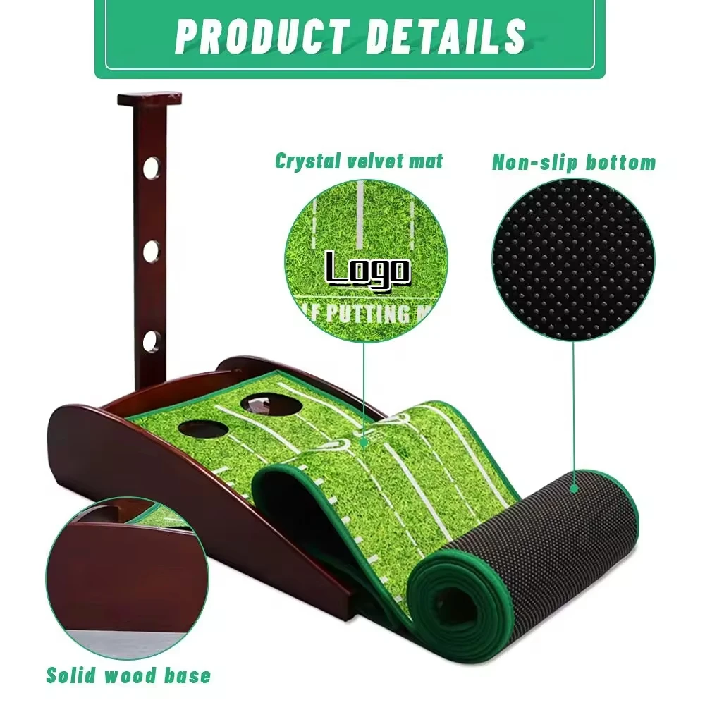 Factory Bulk Sale Golf Putting Mat Durable Indoor Outdoor Practice Putting Green With Automatic Ball Return
