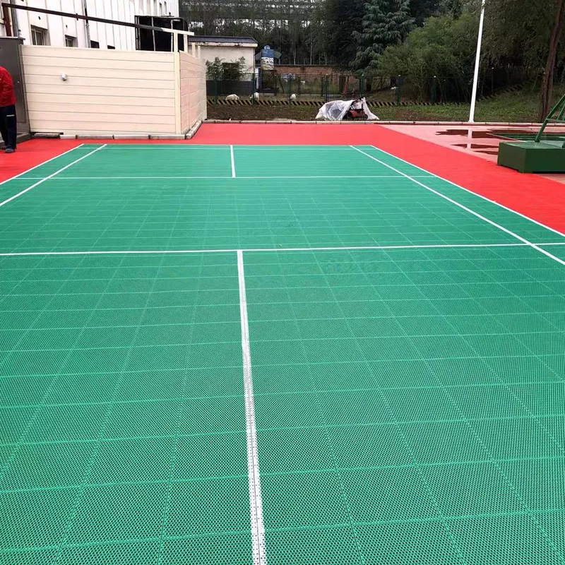 Beable pista de bádminton profesional, suelo entrelazado al aire libre para la escuela, Club de bádminton con logotipo personalizado