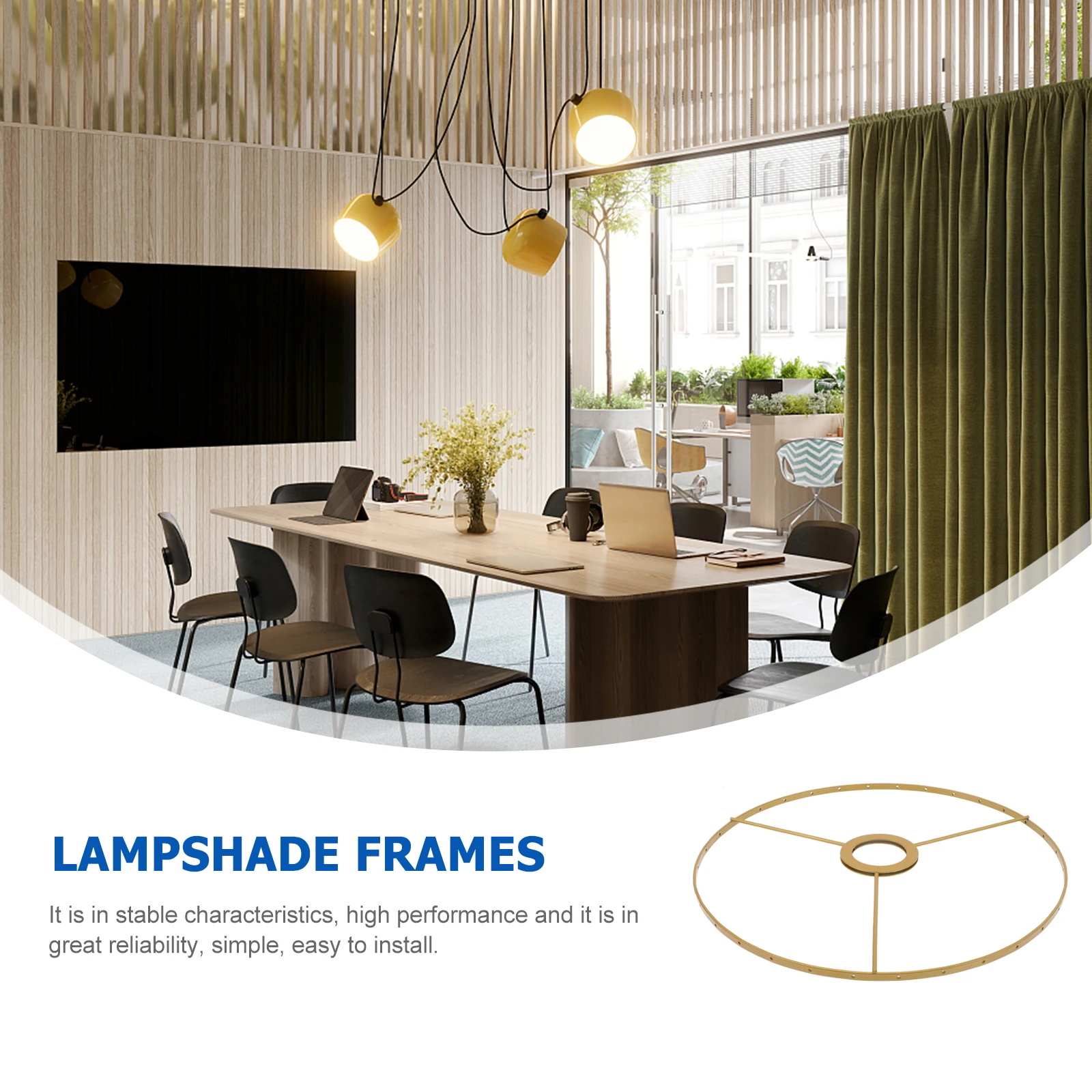 

28Cm Lampshade Frame Iron Wire Lamp Cover DIY Ceiling Lamp Shade Holder for Chandelier Pendant Light Vintage Cage Support