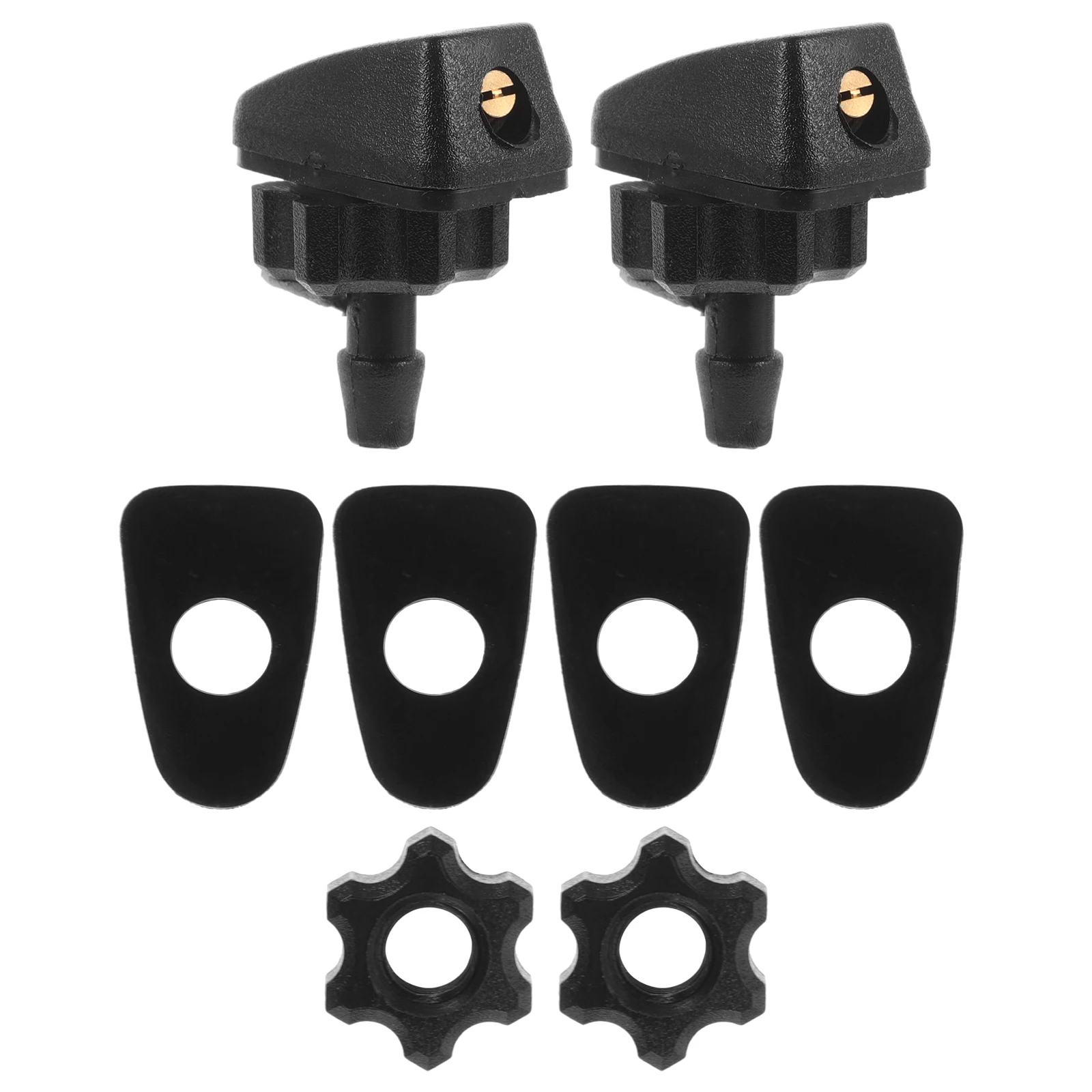 

2pcs Car Windshield Washer Nozzles Adjustable Wiper Spray Heads Fan-Shaped Water Jets Nylon Replacement Sprayer Auto Parts