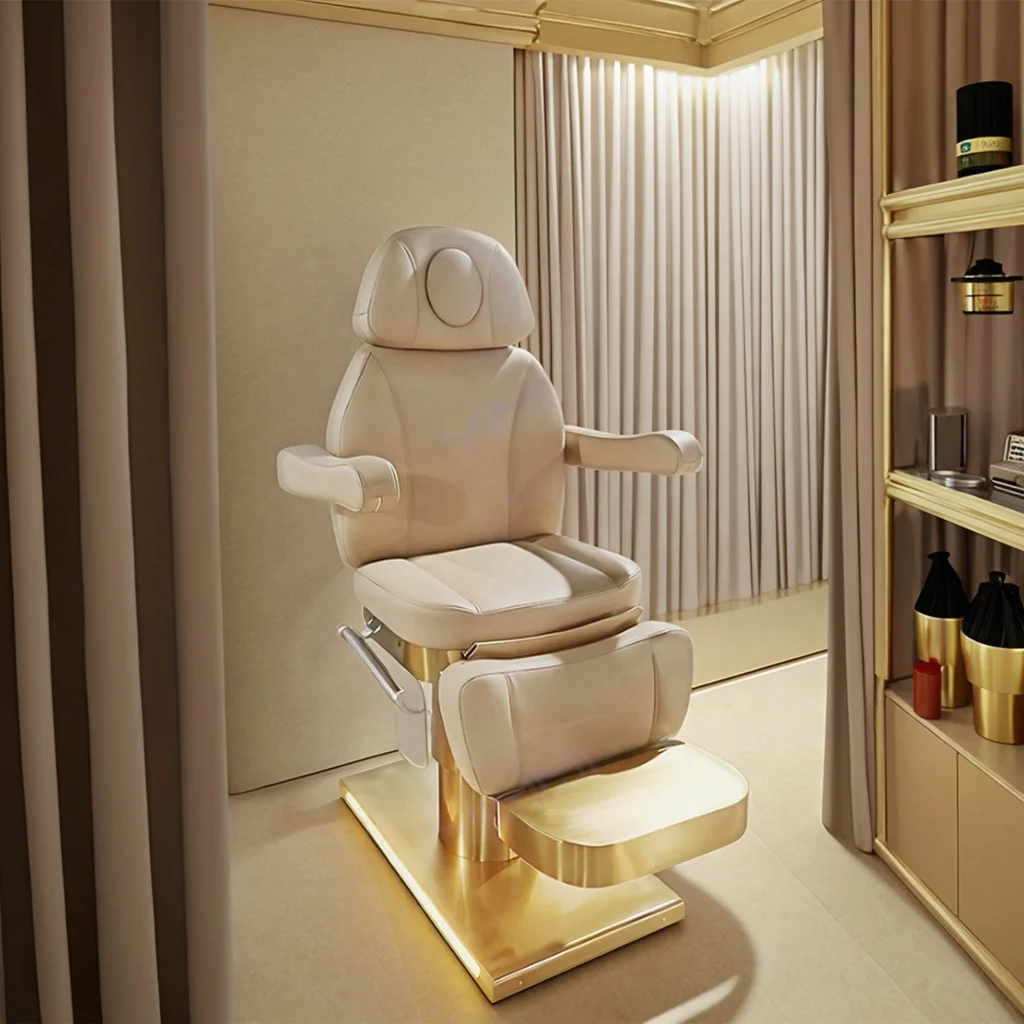 Aesthetic Treatment Massage Table Lash Chair Metal Footrest Exam Table Massage Table 3motors Luxury Facial Electric Massage Bed
