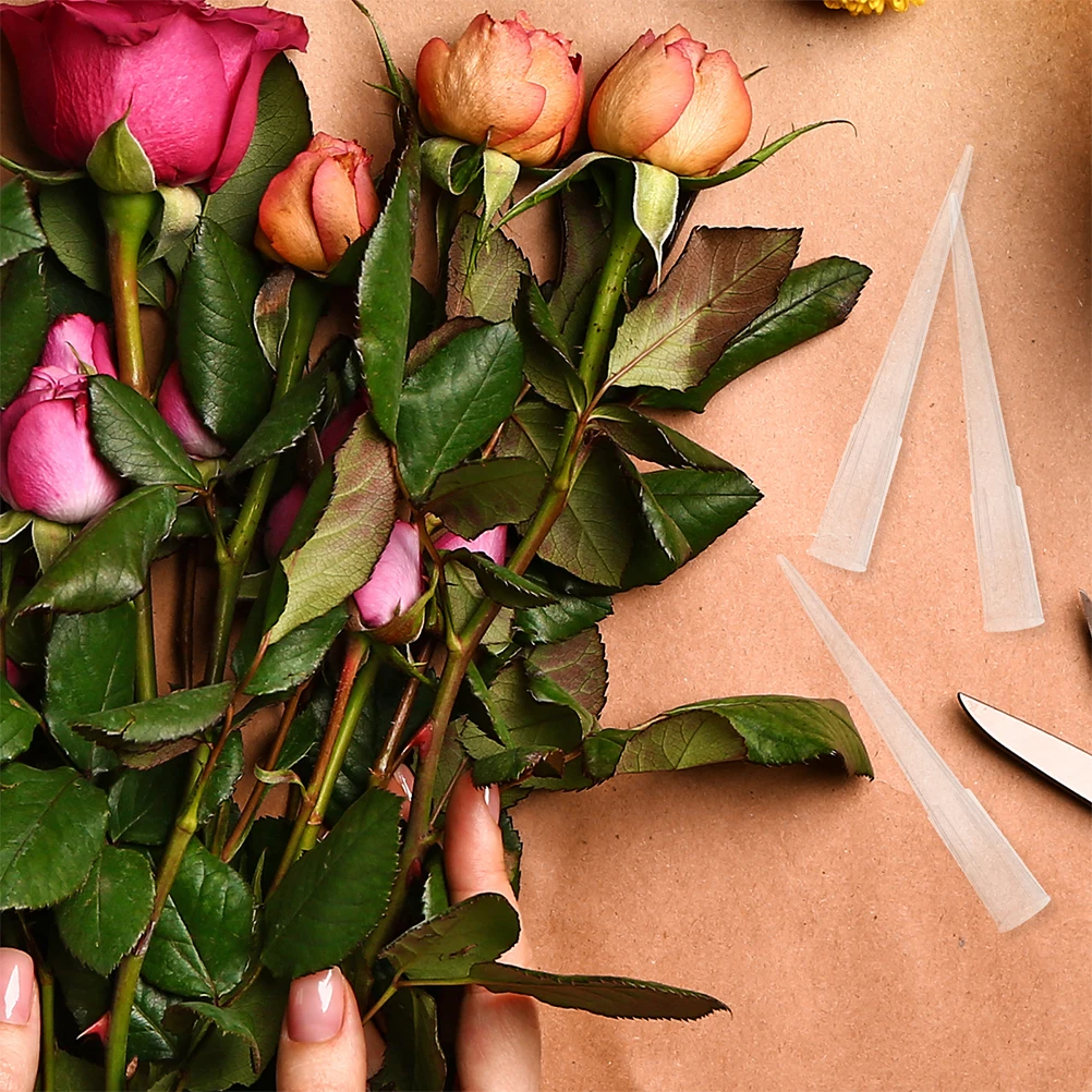 

150 Pcs Flower Mud Holder Florist Water Vials Floral Tubes Mini Petal Arrangements Transparent