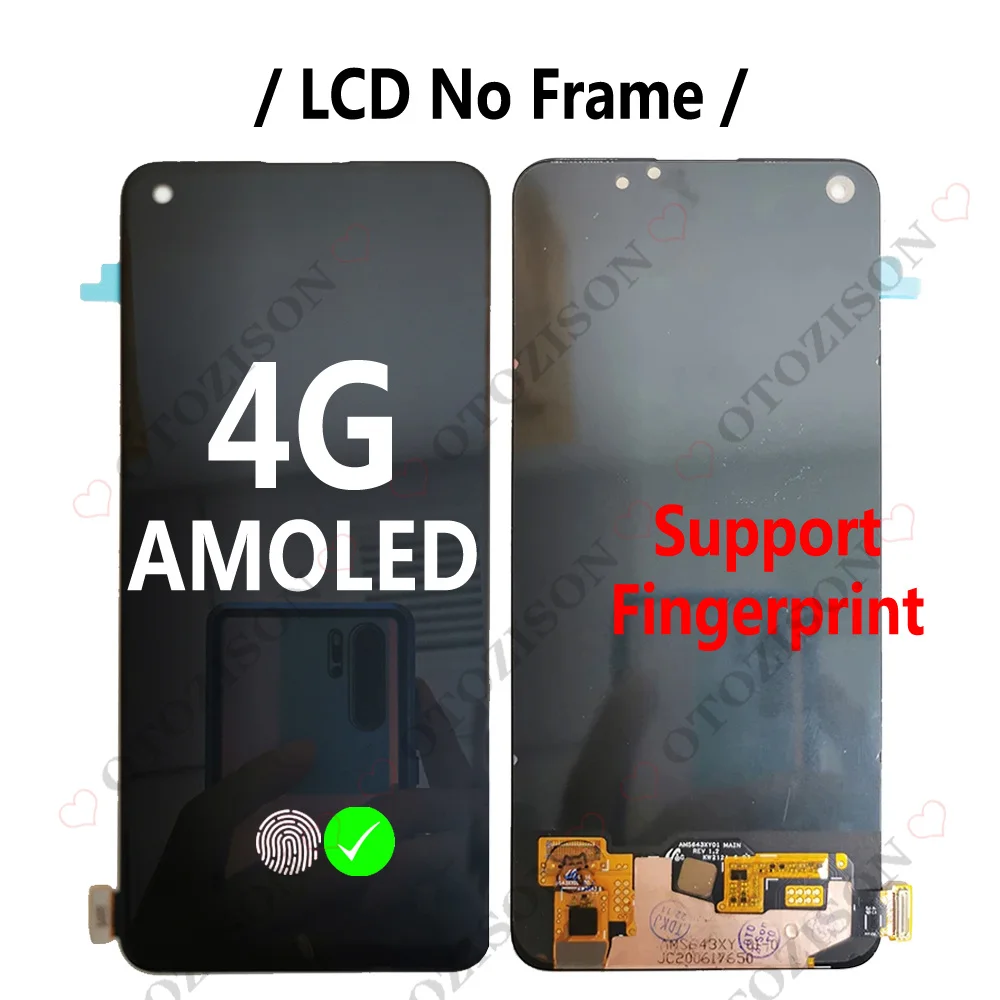 AMOLED LCD With Frame For OPPO A74 4G CHP2219 LCD A74 5G CPH2197 CPH2263 Display Screen Touch Digitizer Assembly Replacement