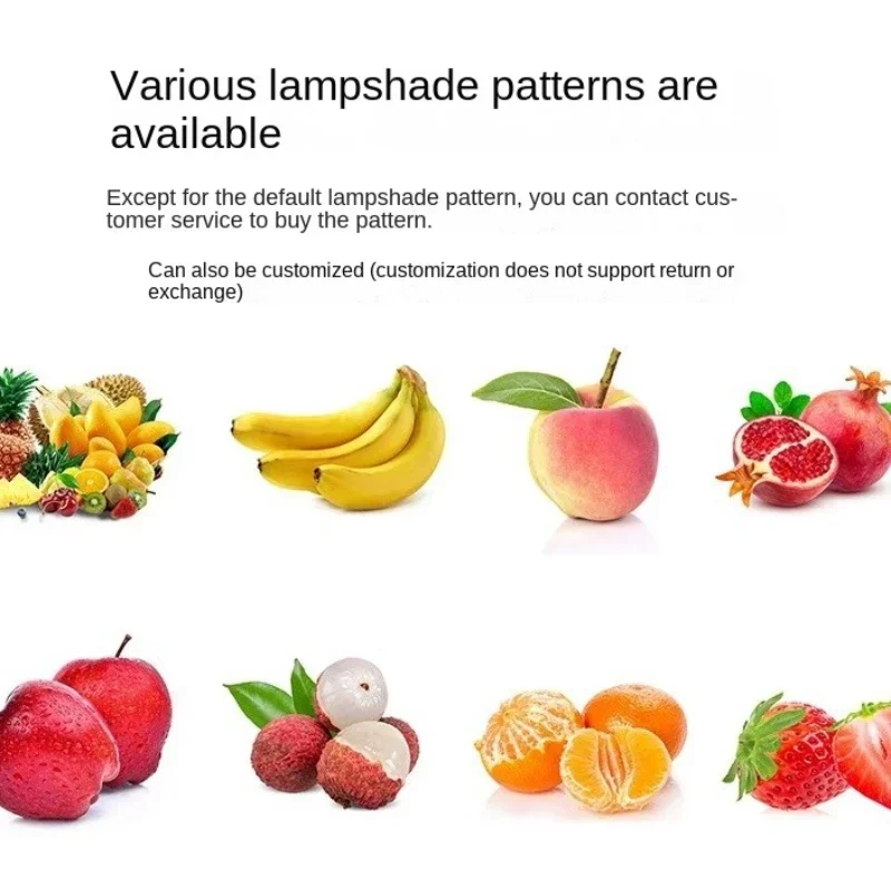 Modern Creative Fruit Pattern Chandelier Shaped Decorative Chandelier Hexagonal Round Square Shape Splicing Hanging Wire Lamp