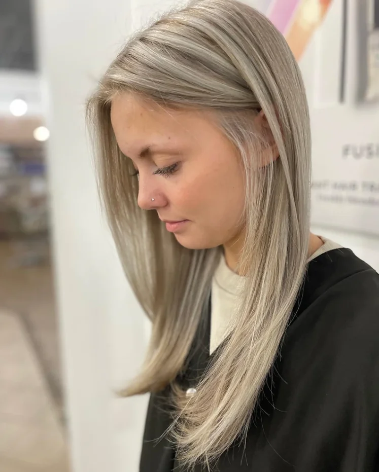 Ash Blonde Brown Wig Lace Front Wig Straight Highlights Synthetic Middle Part Dark Roots Heat Resistant Wigs For Women Soft Wig