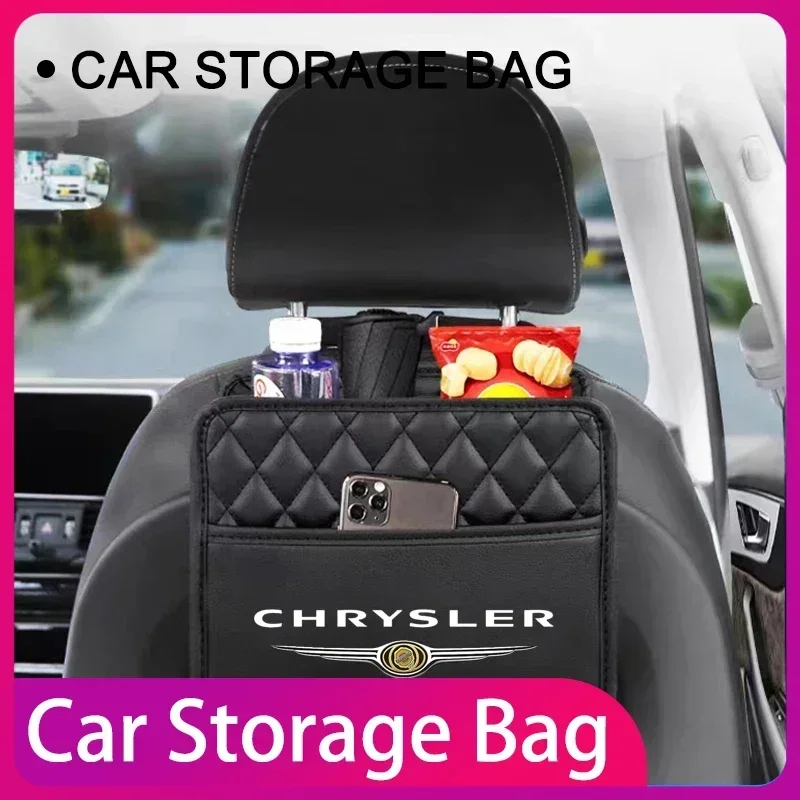 

Car Backseat Multifunction Leather Hanging Storage Bag Interior Accessories For DS SPIRIT DS2 DS3 DS4 DS5 DS6 DS7 accessories
