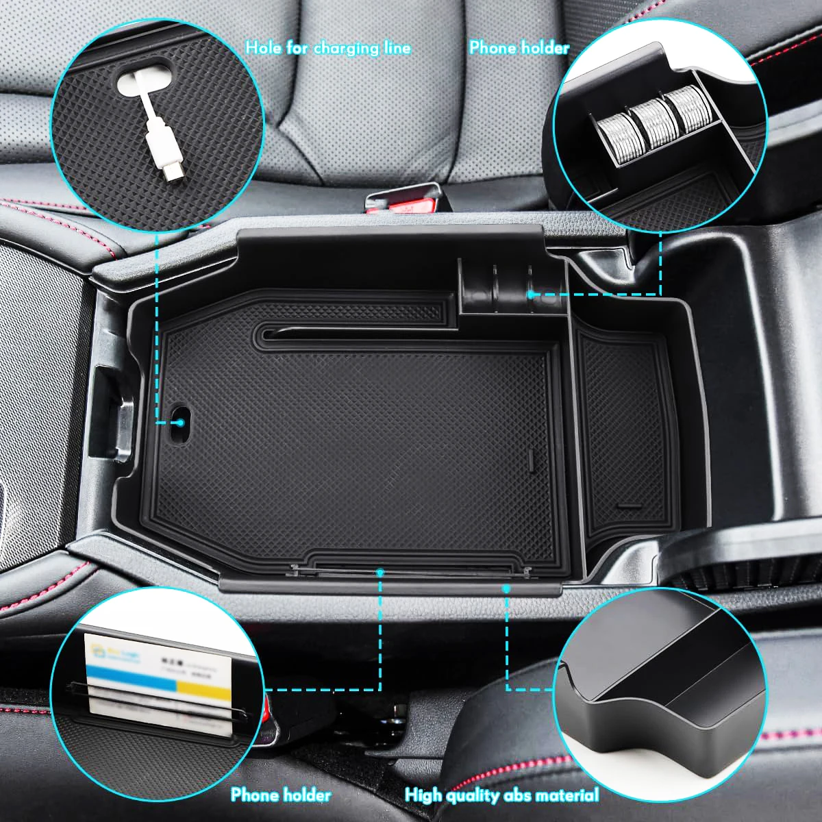 Car Center Console Organizer Tray For Honda Accord 2023 Armrest Console Insert Storage Box Car Interior Accessories