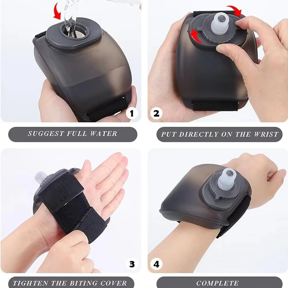 Portable Wrist Water Bottle For Outdoor Running Adjustable Cycling Sports Water Cup Mountain Climbing Marathon Fitness Hydration - view 4