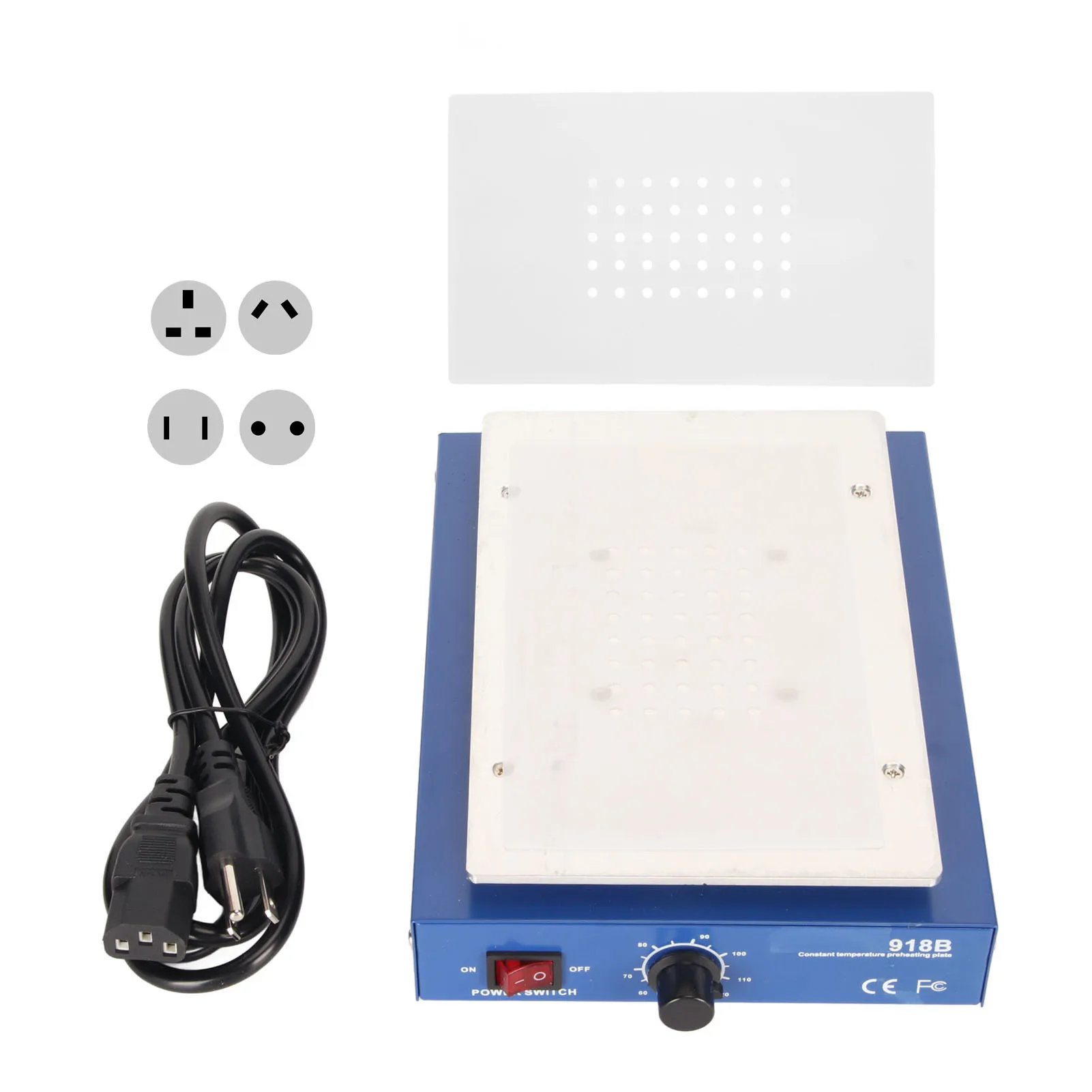 Stasiun solder pemanasan awal elektrik LED tukang las mikrokomputer pelat panas suhu konstan anti melepuh dipanaskan secara merata untuk DIY