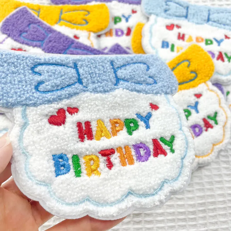 

Pet Birthday Decoration Scarf Dog Cat Holiday Atmosphere Saliva Towel Triangle Scarf Handmade Embroidery Adjustable Size Collar