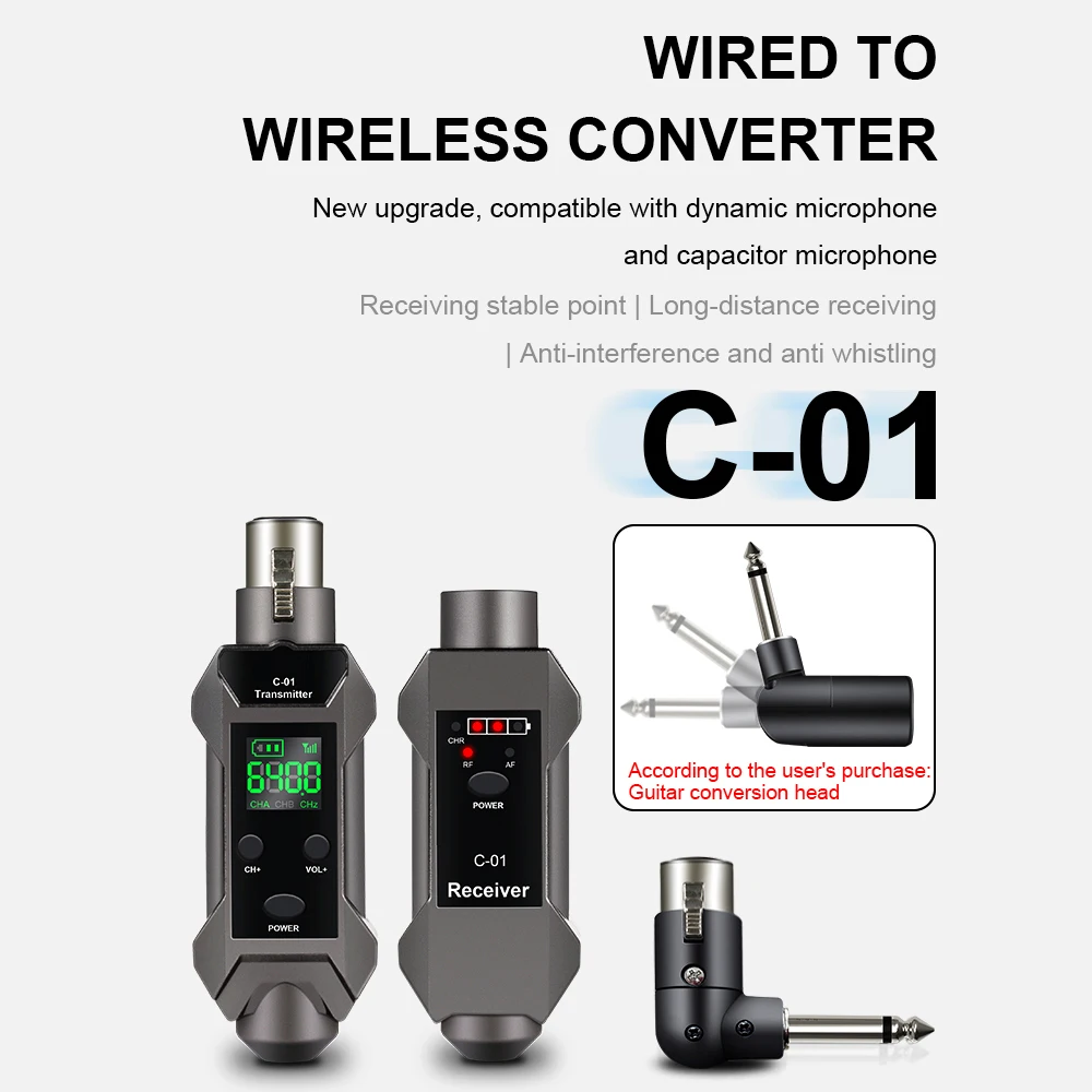 

Оборудование для преобразования проводных микрофонов в беспроводные: система приема и передачи сигнала для динамических и конденсаторных микрофонов