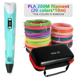 DIY 3D Pen for Kids 3D Printing Pens Drawing Pencils with PLA Filament Novelty Gift for Children Birthday Christmas Gift