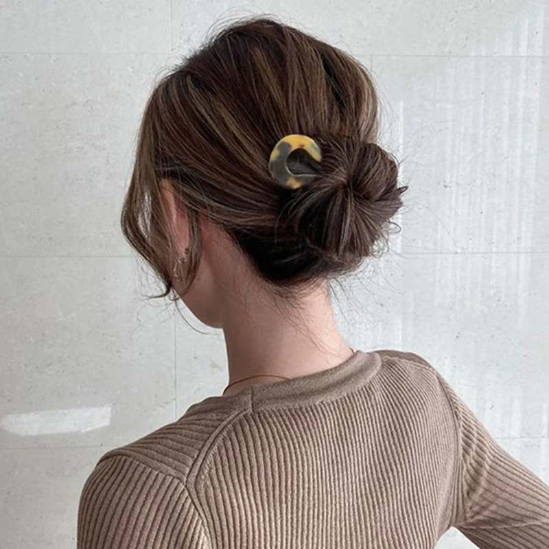 Clipe cabelo torcido francês vintage acetato celulóide ondulado forma grampo cabelo tartaruga para updo