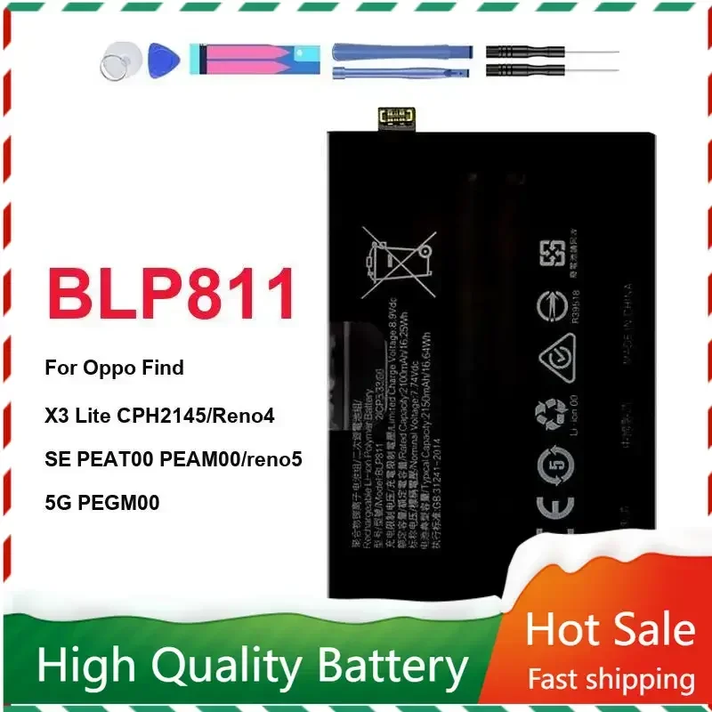 

YKaiserin 4500mAh BLP811 Phone Battery for OPPO Reno4 SE/ Reno5 Reno 5 / Find X3 Lite / Reno5 K Bateria Batteries Warranty
