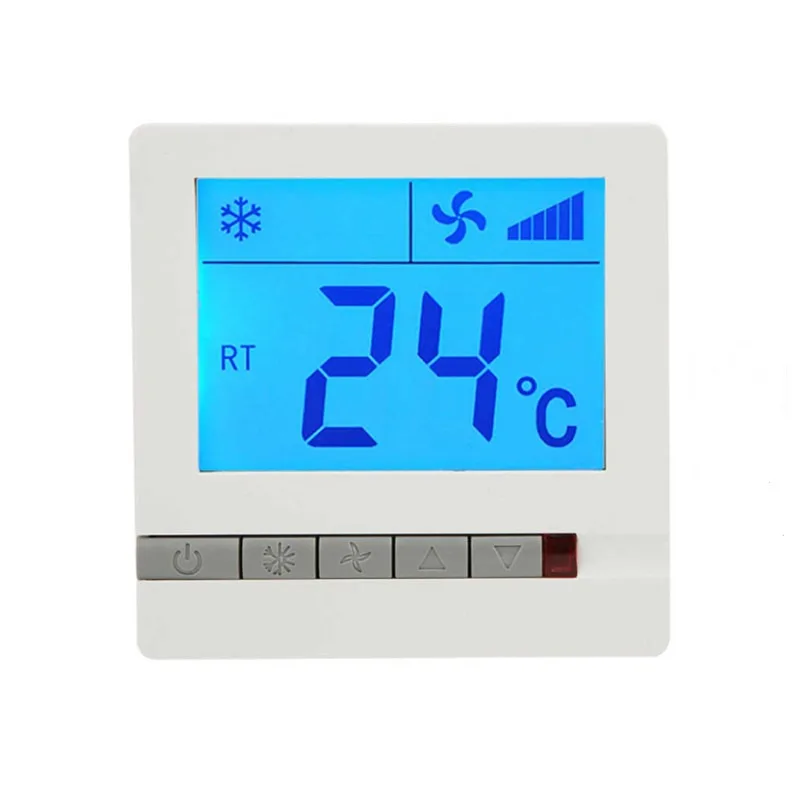 LCD Digital Thermostat Delay Compressor Protection Fan Coil Unit Temperature Controller Thermostat for Air Conditioner