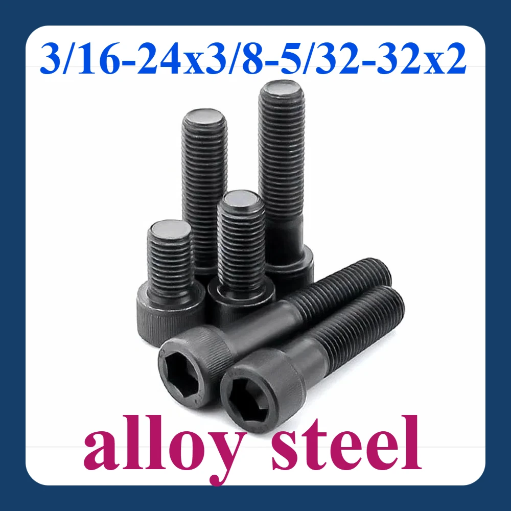 

3/16-24x3/8-5/32-32x2 Hexagon socket cheese head set screws Grade 12.9 alloy steel inch screws
