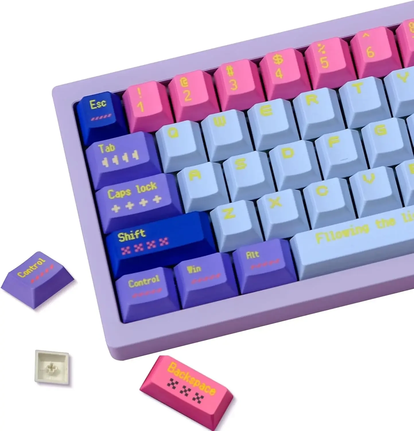 

Колпачок для клавиш Pixel Girl, 142 клавиши, PBT, термосублимация, оригинальная заводская высота, подходит для 61/75/87/104 и других механических клавиатур