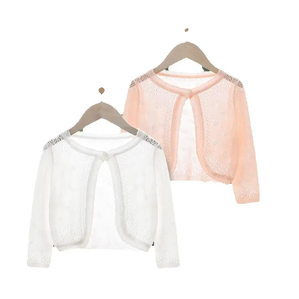 Summer newborn baby girls clothes outfits thin knitted cardigan anti roll shawl sweater jacket for infant girls clothing sweater