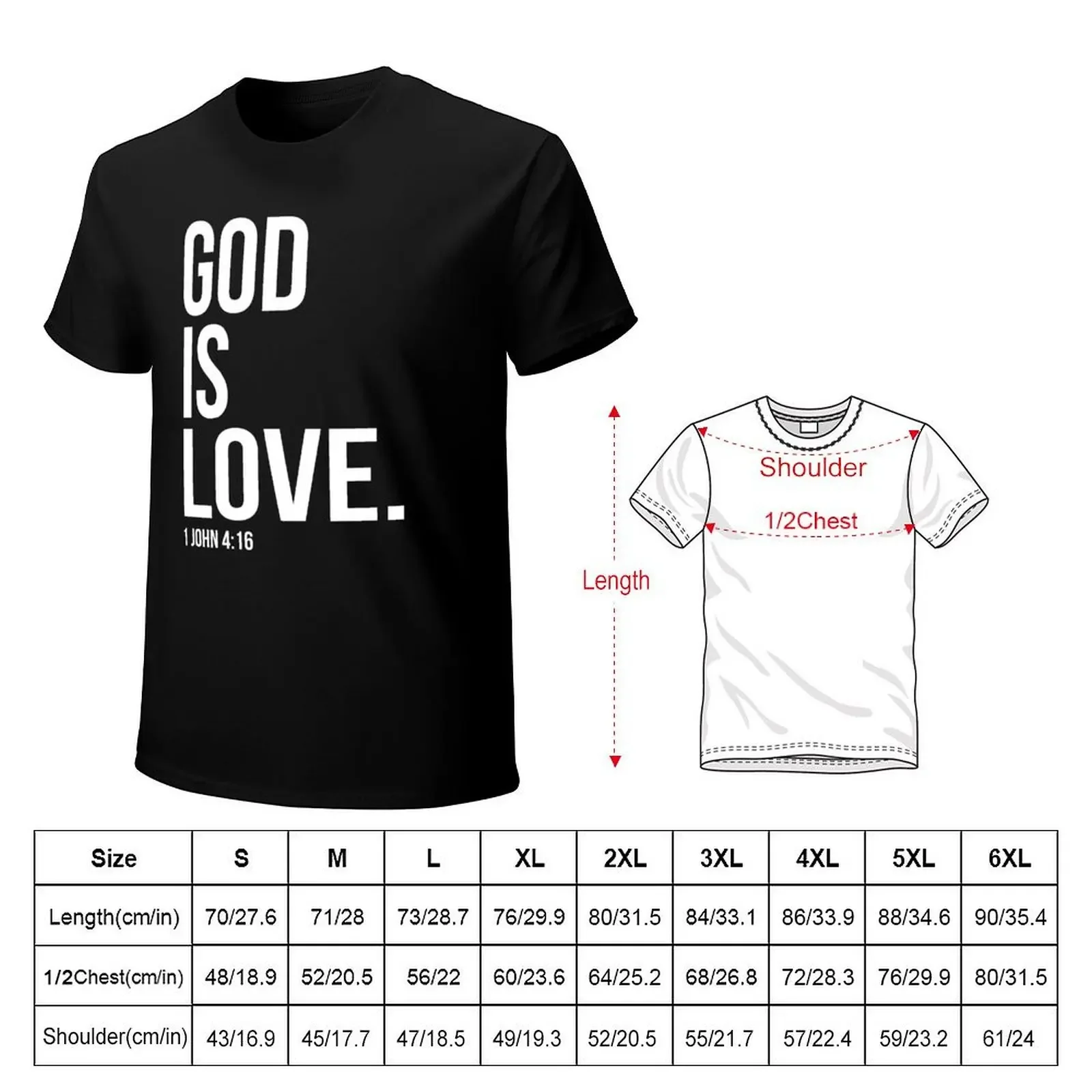 God Is Love Bible Scripture Verse Christian Gift T-Shirt oversizeds korean fashion sublime mens t shirts