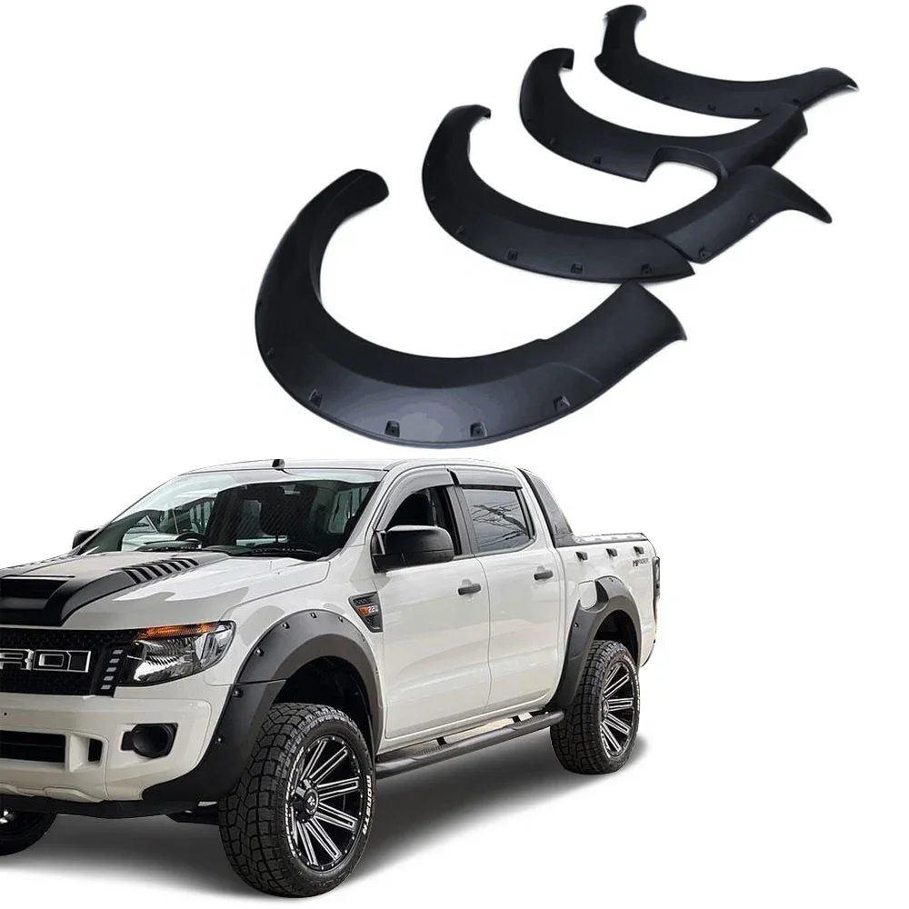 Injection Pocket Rivet modified Ranger fender flares For Ford Ranger T6 Next Gen 2012 2013 2015 Truck Accessories