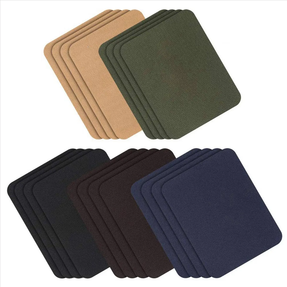 HITL Iron On Patches 20 Pieces Jacket Jean Clothes Patches Kit, 4.9 X 3.7 Inch, Dark Assortment, 5 Colors