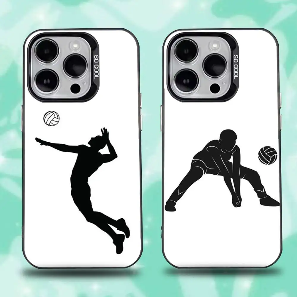 

Volley ball Phone Case For iPhone 16,15,14,13,12,11,Mini,Pro,E,SE4,XS,MAX Black Candy Matte Cover