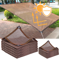 75GSM Outdoor Awning Coffee Sun Shade Net Garden Succulent Plants Sun Shelter Greenhouse Shaing Cover Pergola Shading Sail