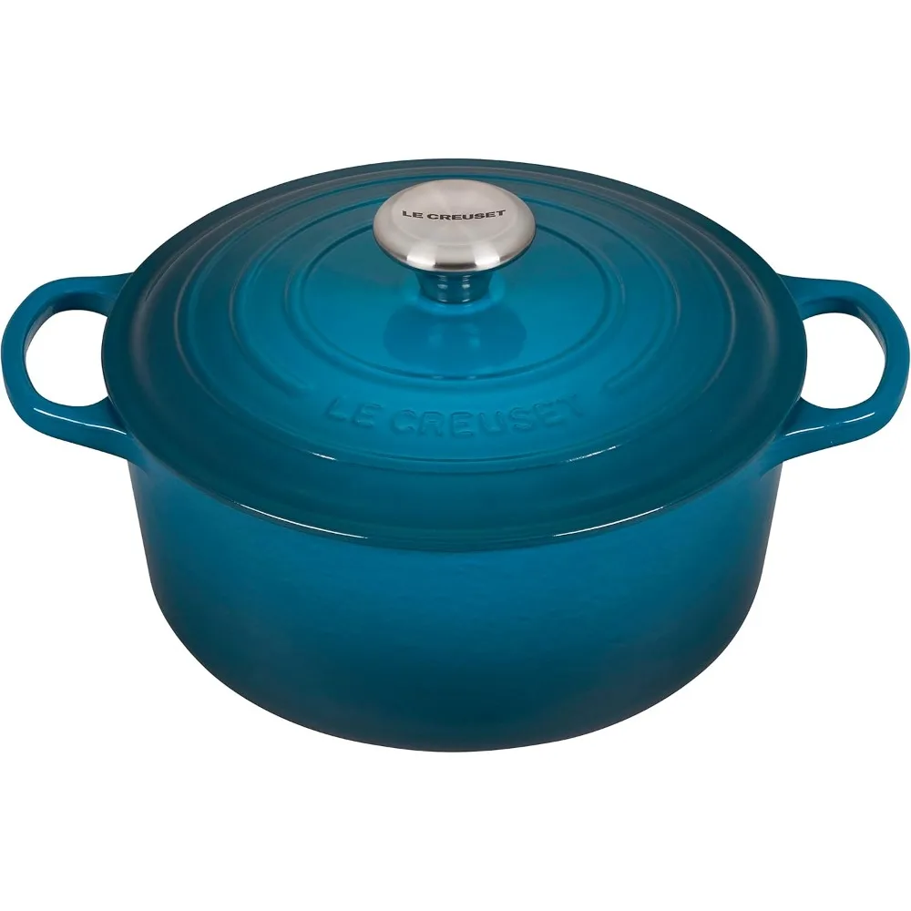 Enameled Cast Iron Signature Round Dutch Oven, 4.5 qt., Deep Teal