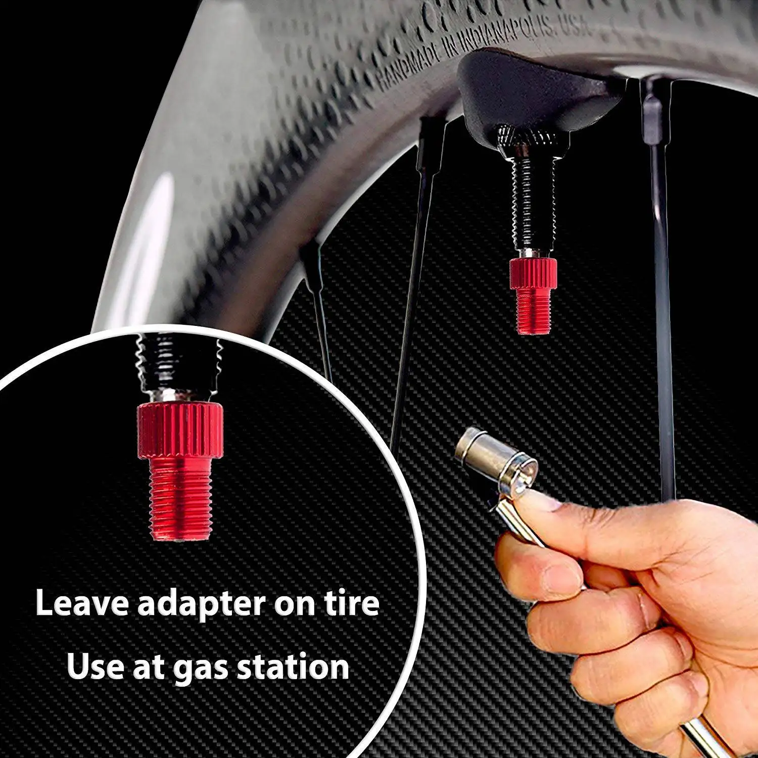 Leading-Edge-5Pc Aluminum Alloy Bike Valve Adapter Bike Inner Tube Caps Cover Adapter Racing Bicycle Inflate Tire Part