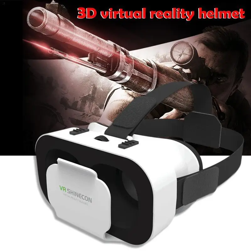 3D VR Headset Smart Virtual Reality Glasses VR Helmet for iPhone Android Smartphones Phone Lenses with Controllers Binoculars