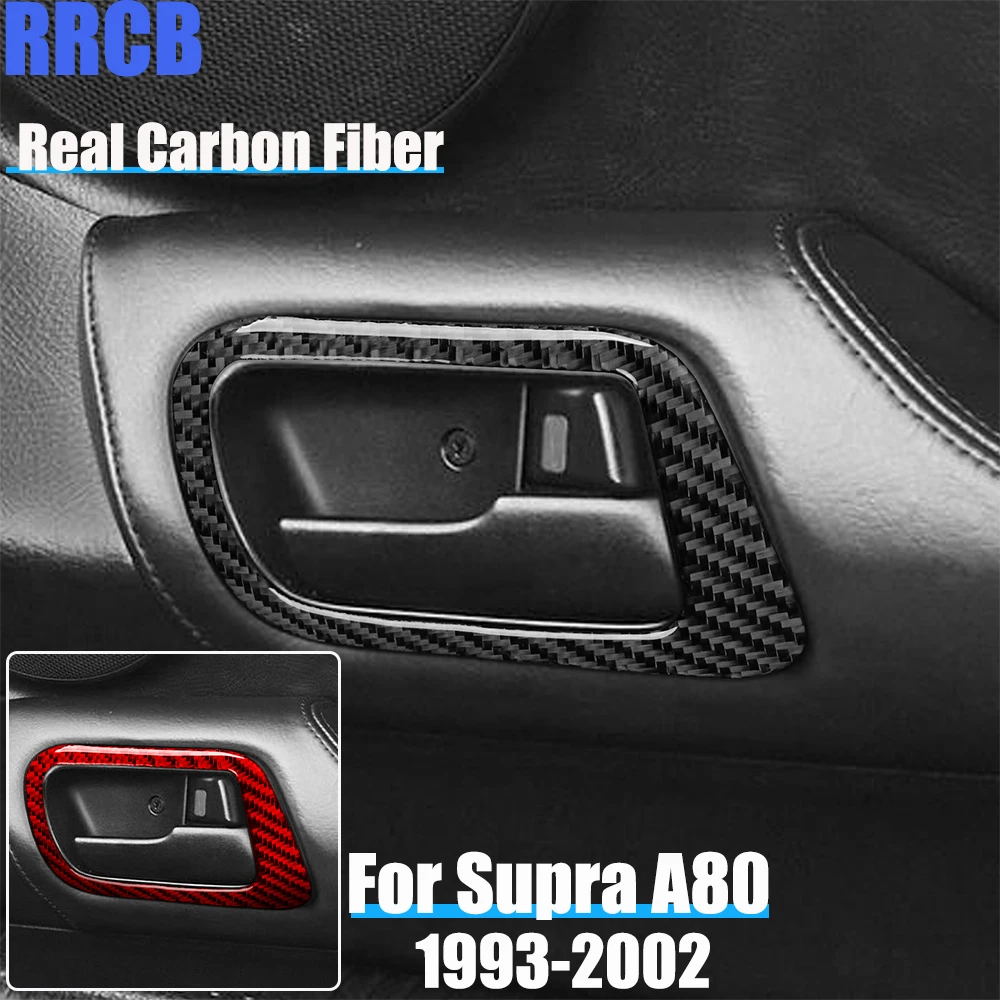 

Real Carbon Fiber Car Accessories Door Handle Frame Soft Cover Sticker For Toyota Supra MK4 JZA80/A80 1993 1994 1995 96-2002