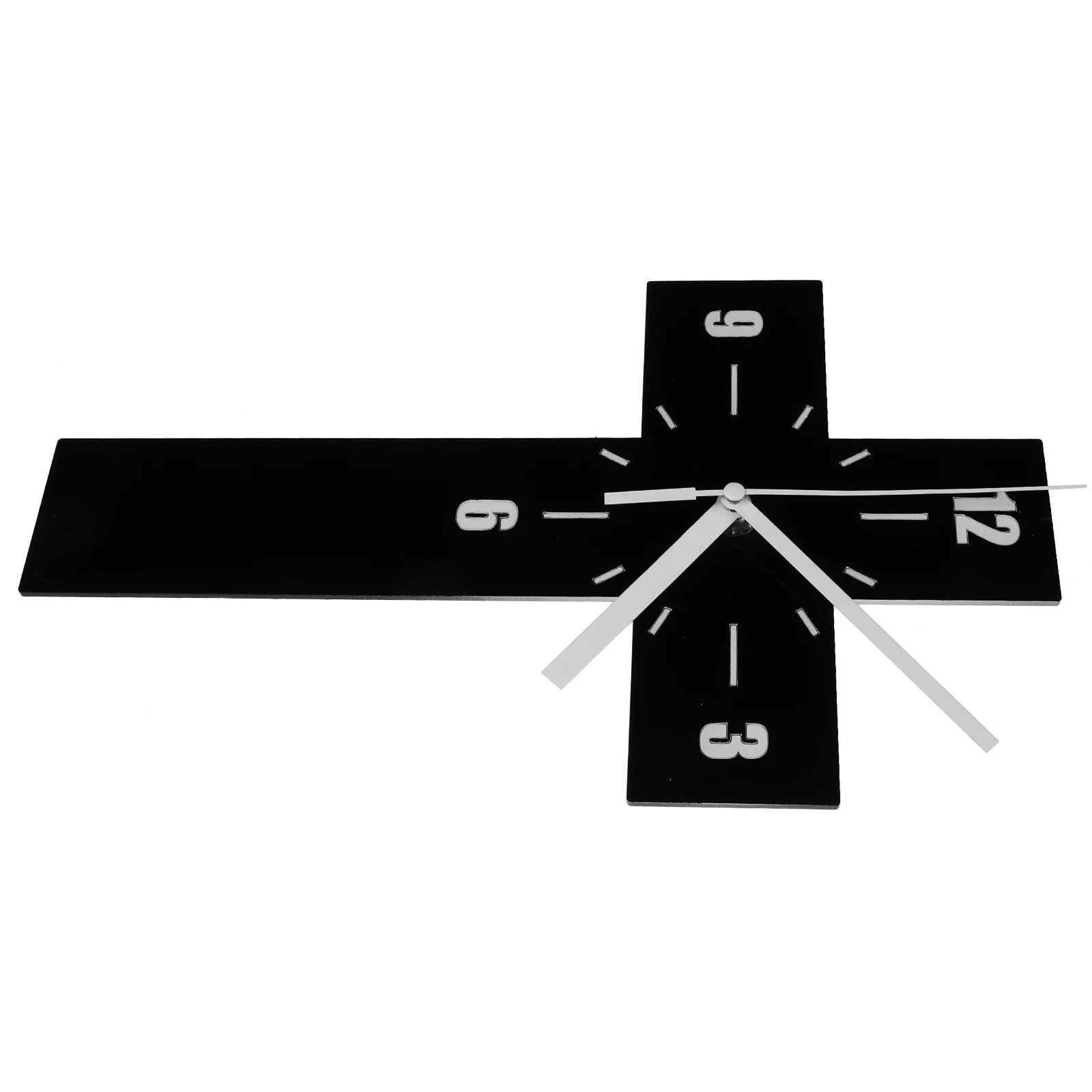 

Cross Wall Decor Bedroom Acrylic Hanging Silent Black Home Clock Living Room Sturdy Fade Resistant New House Gift Wall