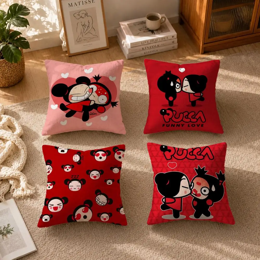 IP-PuccaS Cushion Cover Soft Short Plush Zippered Cushion Covers 40/45/50cm Square Decor for Sofa Home