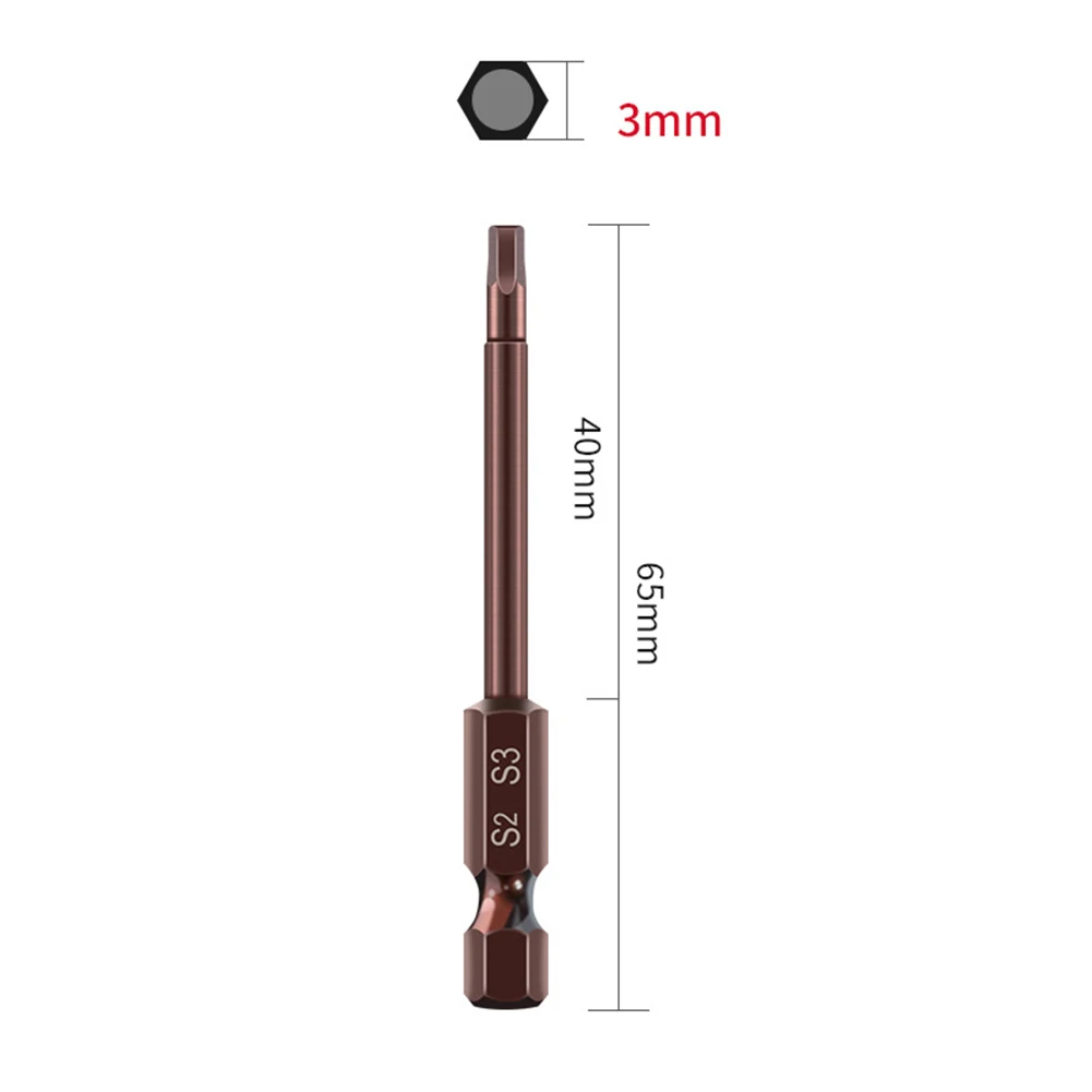 High Quality Screwdriver Bits Electric Drill Bit Screw Driver Tools 65mm Alloy Steel Electric Drill H1.5-H6mm Hex Head