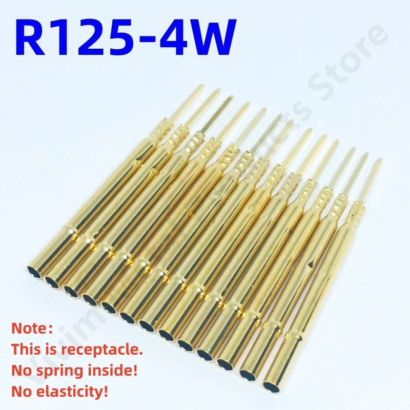 20/100PCS R125-4W Test Pin P125-B1 Receptacle Brass Tube Needle Sleeve Seat Wire-wrap Probe Sleeve Length 38mm Outer Dia 2.36mm