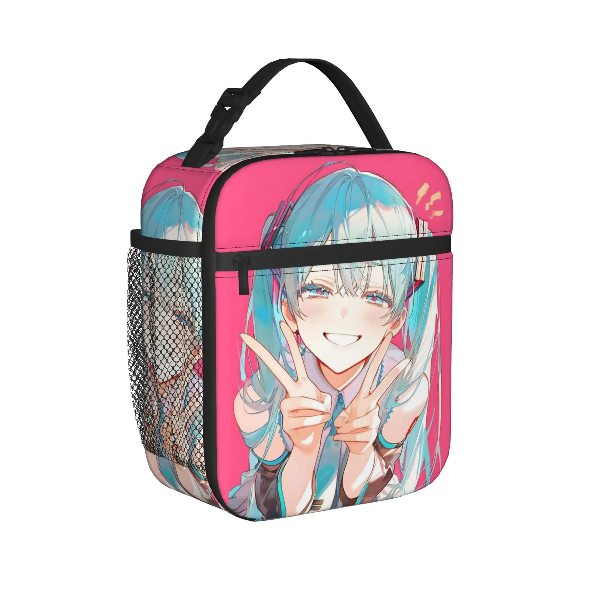 

Hatsune Miku Girl Cartoon Insulated Lunch Bags Leakproof Lunch Container Cooler Bag Tote Lunch Box Food Storage Bags