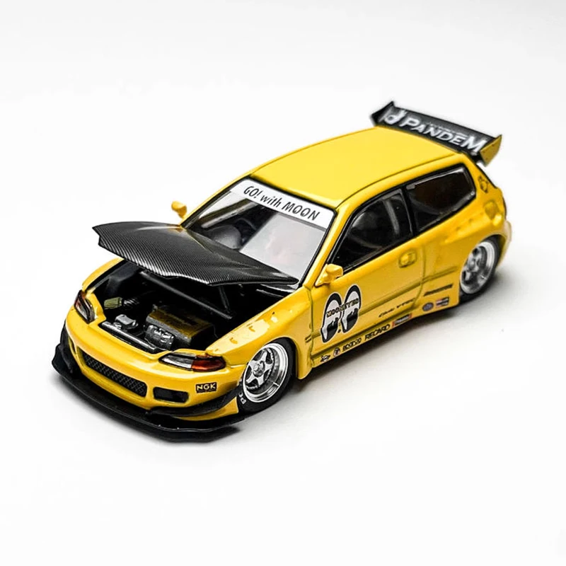 POPRACE โมเดลรถจำลองอัลลอยด์ EG6 MK5 สเกล 1:64 ของสะสม ของตกแต่ง ของเล่น ของขวัญ
