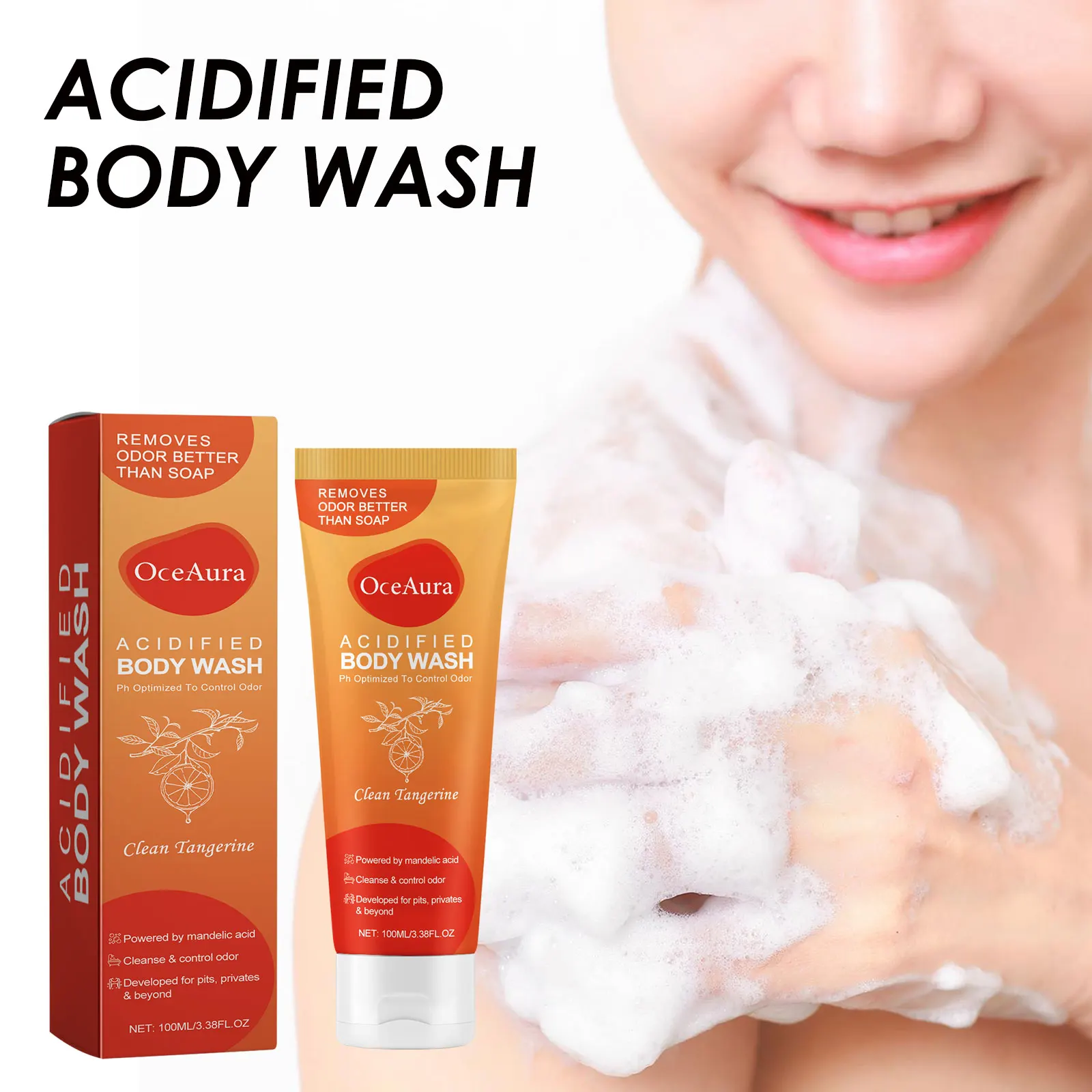 OceAura Body Nourishing Shower Gel Rich Foam Improve Moisturizing Deep Cleansing Lasting Fragrance Gentle Wash Coconut Bath Gels