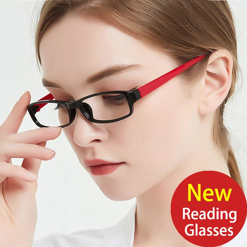 Anti Blue Light Elegant Reading Glasses for Women Fashion Small Frame Rectangular Presbyopic Glasses Óculos +100 To +400