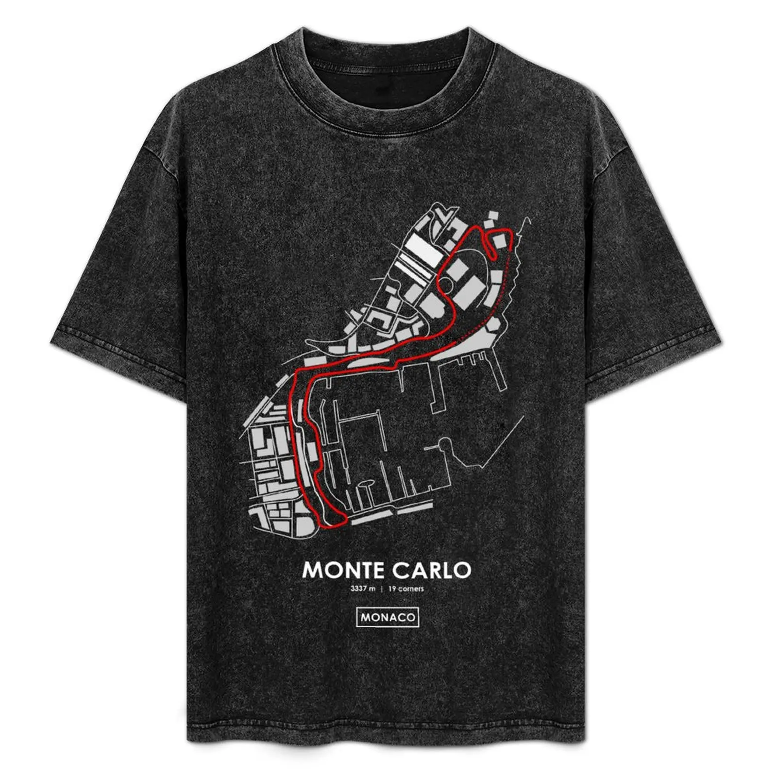 

Футболка MONTECARLO - MONACO TRACK MAP 2.0 RED, базовая однотонная футболка для весны и лета