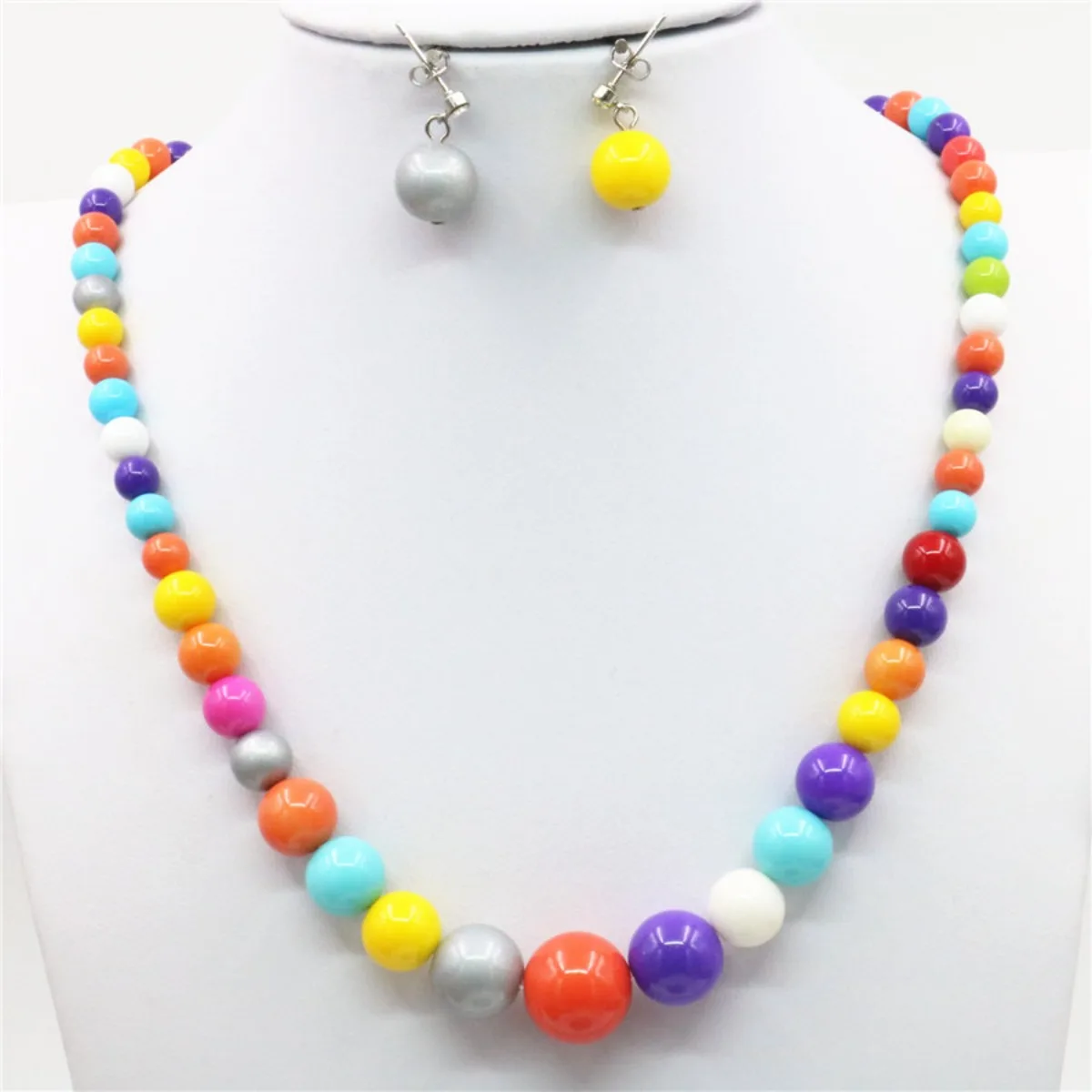 Beautiful Round 6-14mm Red Shell Pearl Beads Necklace Stud Earrings Set Women Girls Jewelry Making Design 18\