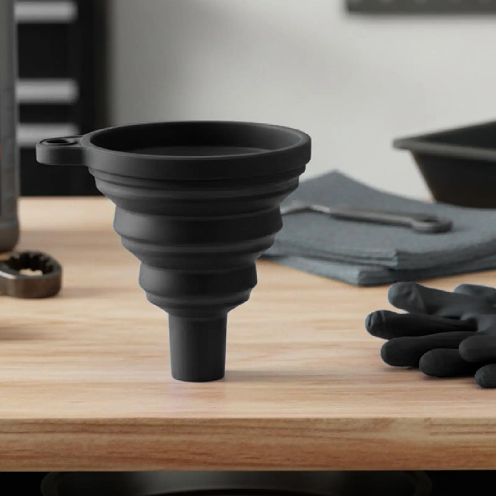 Imbuto Per Olio Per Auto Pieghevole In Silicone A Prova Di Spruzzi Universale Multiuso Per Cambio Olio Per Auto Imbuto Per Fuoriuscite Per Laboratorio Di Cucina-image