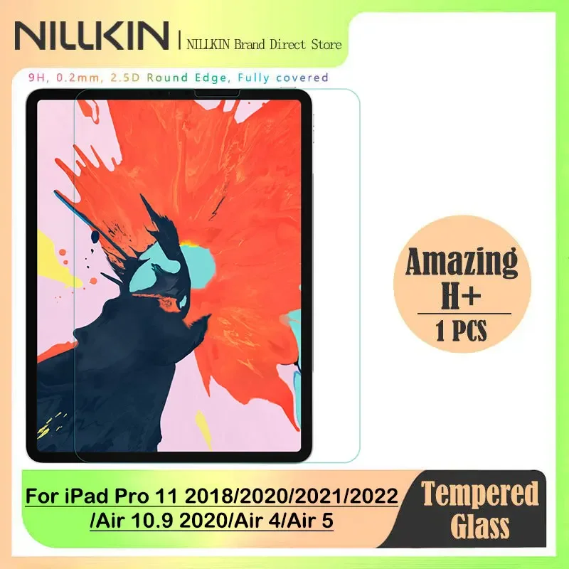 

Для iPad Pro 11 2018-2022 и iPad Air 10,9 2020/Air 4/5, противовзрывное закаленное стекло NILLKIN 9H, полный комплект с защитой от отпечатков пальцев